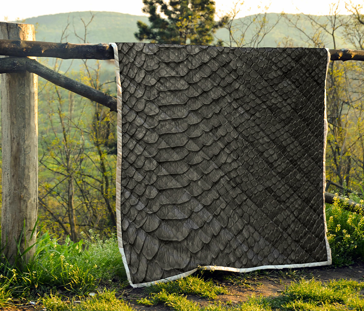 Black Snakeskin Print Quilt