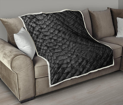 Black Snakeskin Print Quilt