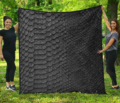 Black Snakeskin Print Quilt