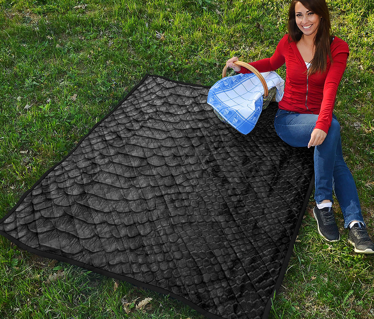 Black Snakeskin Print Quilt
