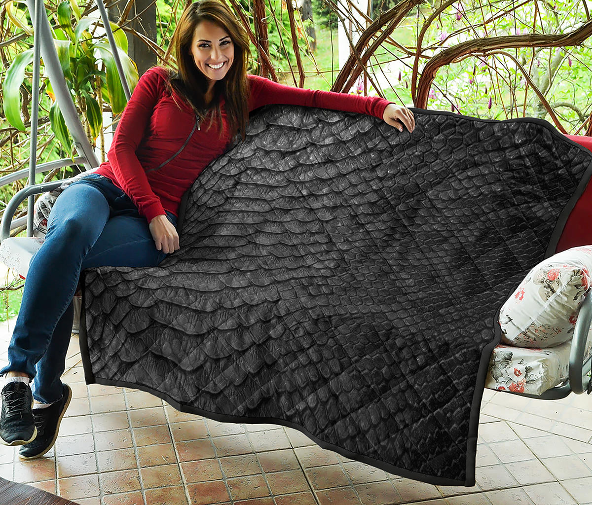 Black Snakeskin Print Quilt