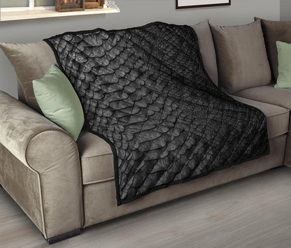 Black Snakeskin Print Quilt