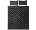 Black Snakeskin Print Quilt Bed Set