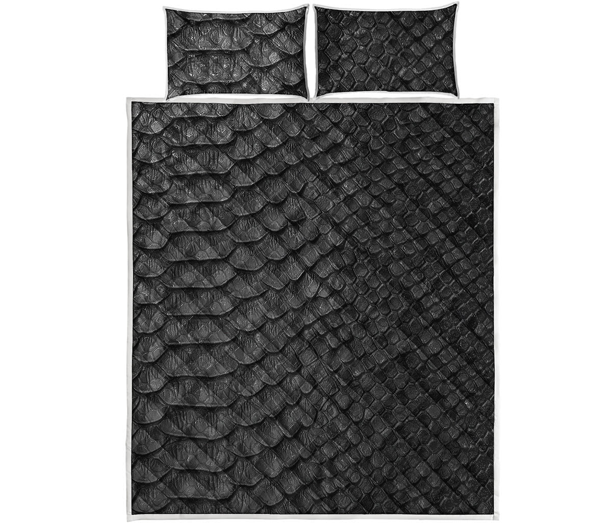Black Snakeskin Print Quilt Bed Set
