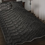 Black Snakeskin Print Quilt Bed Set
