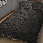 Black Snakeskin Print Quilt Bed Set