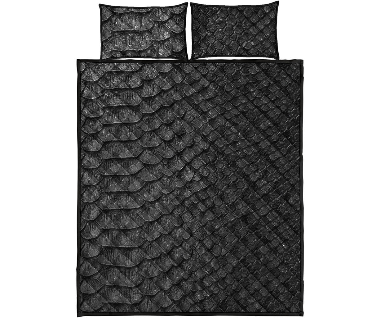 Black Snakeskin Print Quilt Bed Set