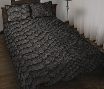 Black Snakeskin Print Quilt Bed Set