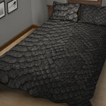 Black Snakeskin Print Quilt Bed Set