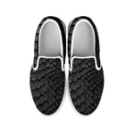 Black Snakeskin Print White Slip On Shoes