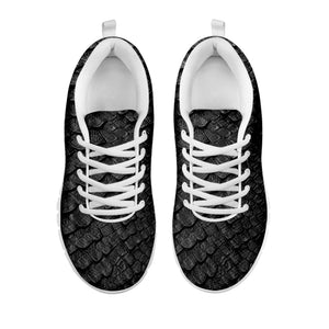 Black Snakeskin Print White Sneakers