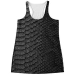 Black Snakeskin Print Women's Racerback Tank Top