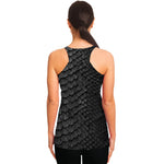 Black Snakeskin Print Women's Racerback Tank Top