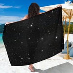 Black Space Print Beach Sarong Wrap