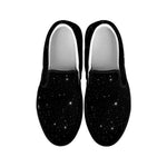 Black Space Print Black Slip On Shoes
