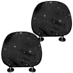Black Space Print Car Headrest Covers