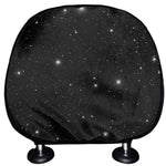 Black Space Print Car Headrest Covers