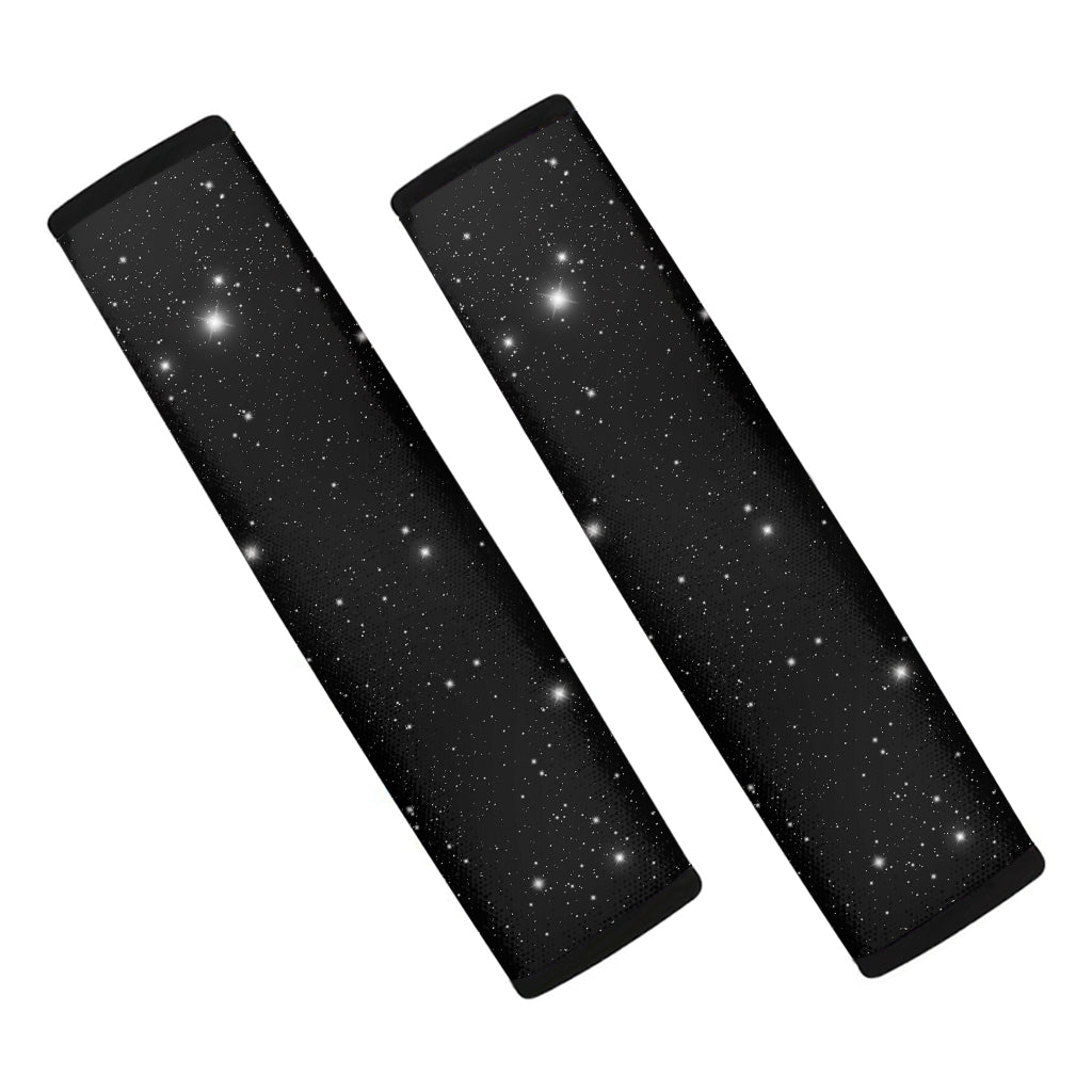 Black Space Print Car Seat Belt Covers