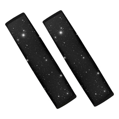 Black Space Print Car Seat Belt Covers