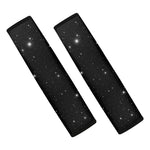 Black Space Print Car Seat Belt Covers