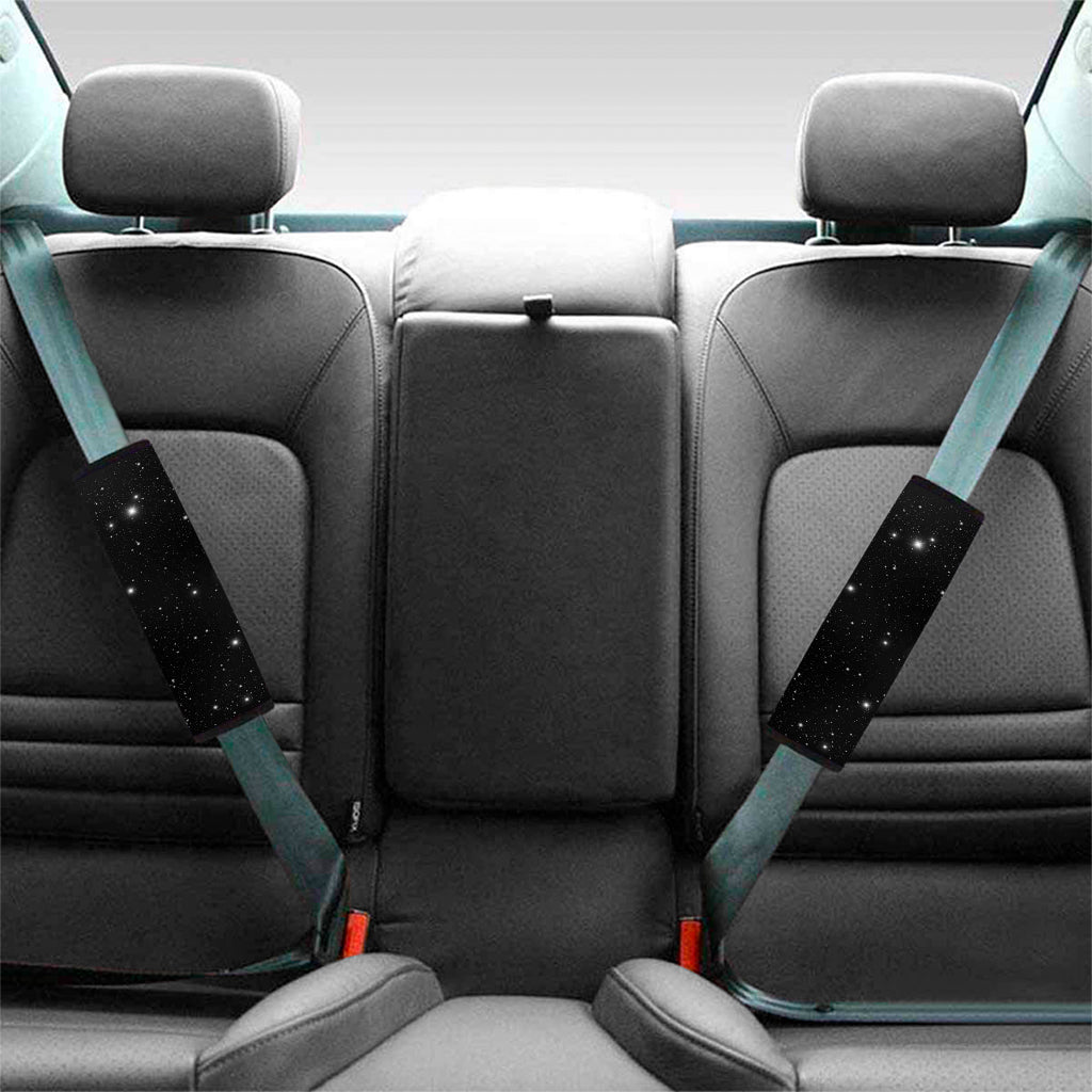 Black Space Print Car Seat Belt Covers