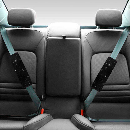 Black Space Print Car Seat Belt Covers