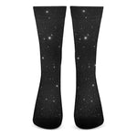 Black Space Print Crew Socks