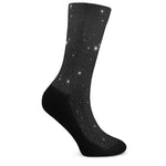 Black Space Print Crew Socks