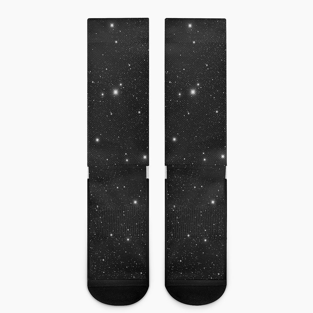 Black Space Print Crew Socks