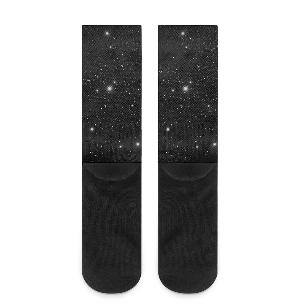 Black Space Print Crew Socks