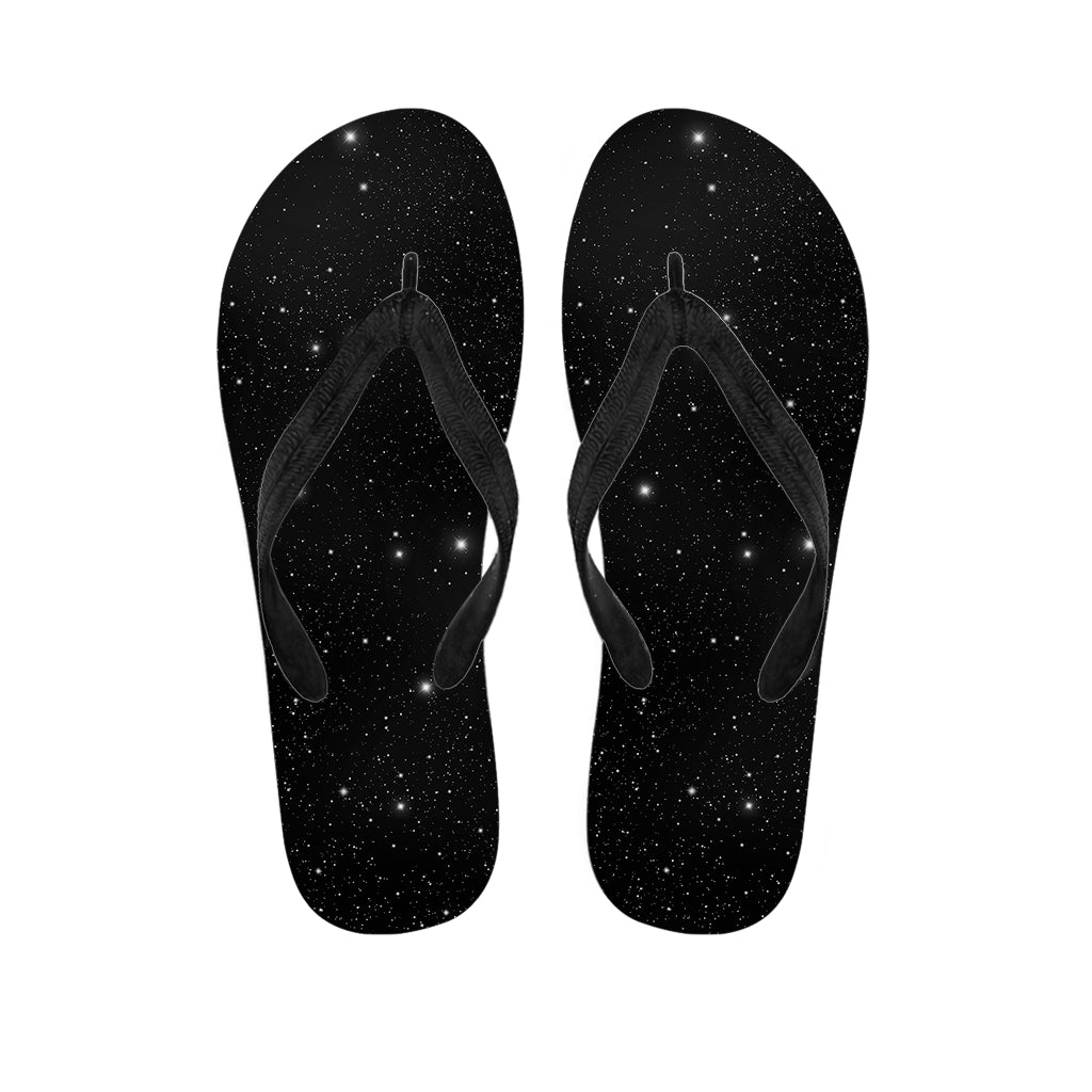 Black Space Print Flip Flops