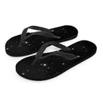 Black Space Print Flip Flops