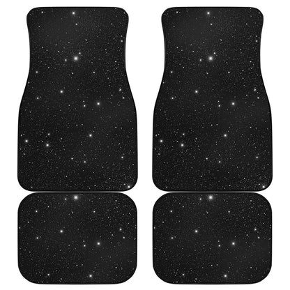 Black Space Print Front and Back Car Floor Mats