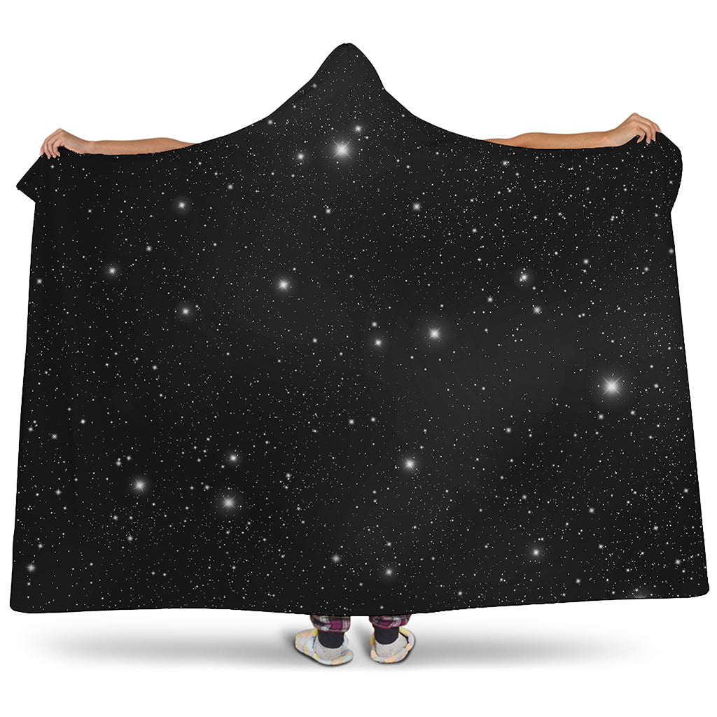 Black Space Print Hooded Blanket