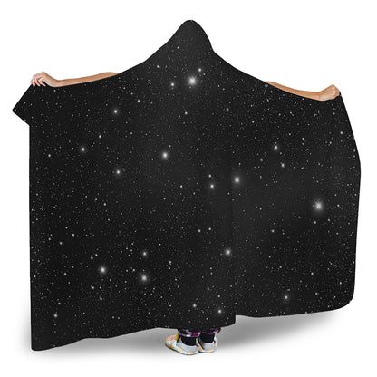 Black Space Print Hooded Blanket