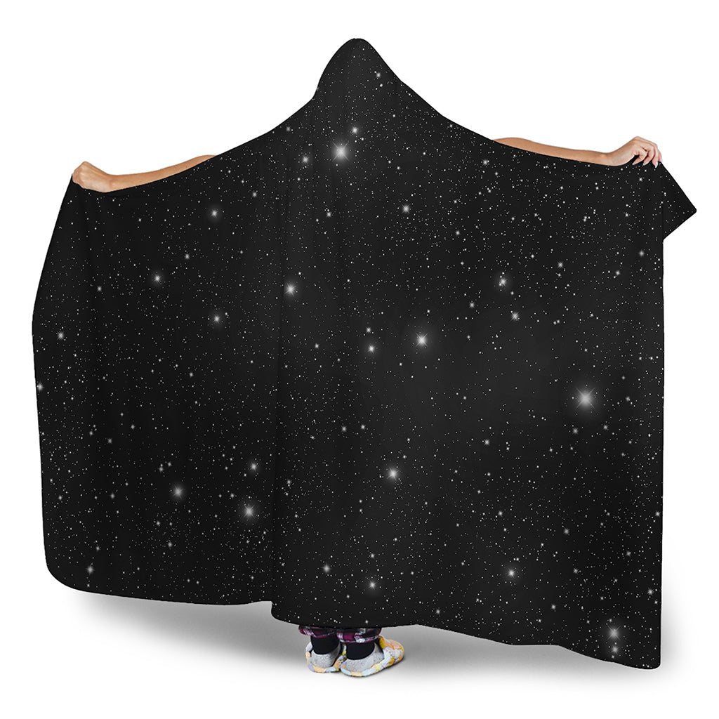 Black Space Print Hooded Blanket