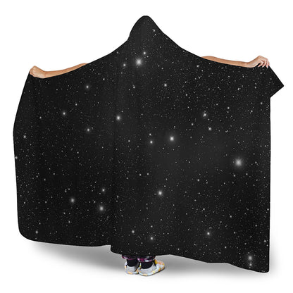Black Space Print Hooded Blanket