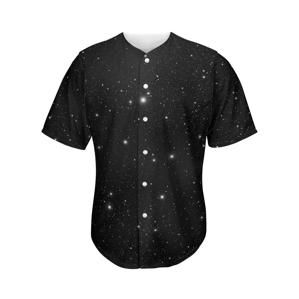 Black Space Print Men's Baseball Jersey