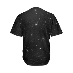 Black Space Print Men's Baseball Jersey