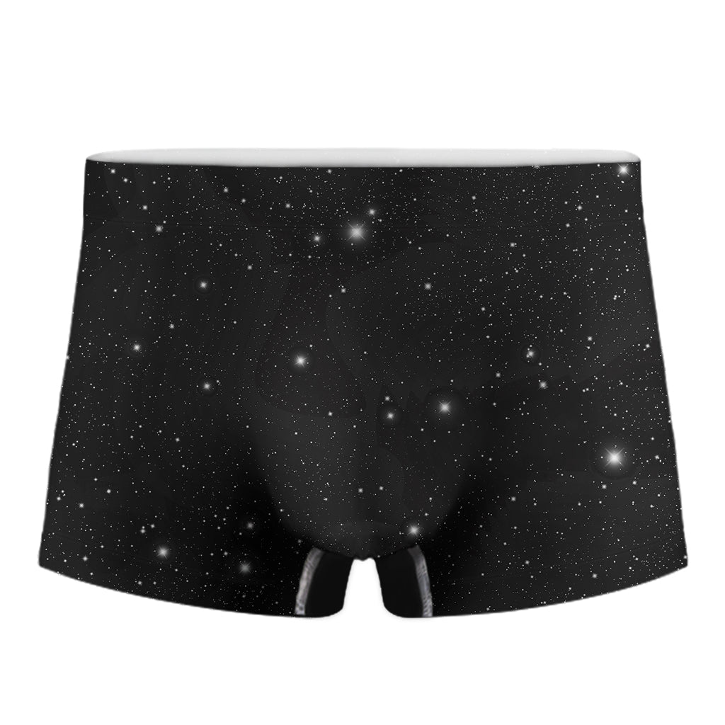 Black Space Print Men's Boxer Briefs