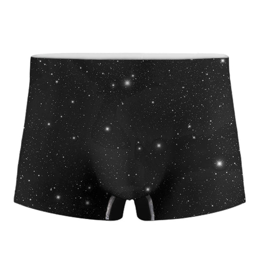 Black Space Print Men's Boxer Briefs