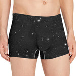 Black Space Print Men's Boxer Briefs