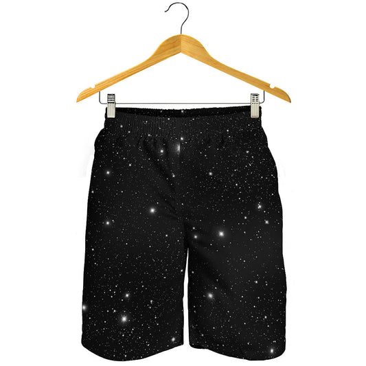 Black Space Print Men's Shorts