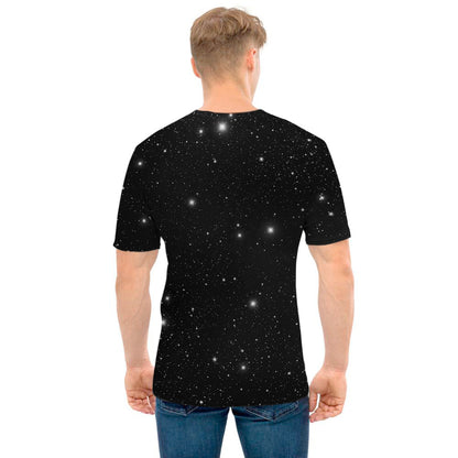 Black Space Print Men's T-Shirt