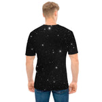 Black Space Print Men's T-Shirt