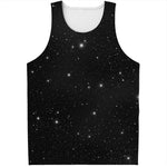 Black Space Print Men's Tank Top