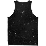 Black Space Print Men's Tank Top
