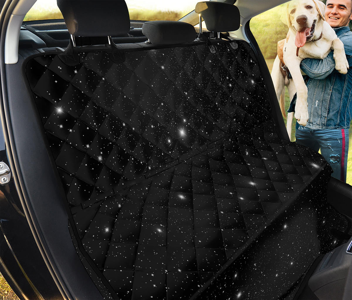 Black Space Print Pet Car Back Seat Cover