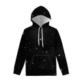 Black Space Print Pullover Hoodie