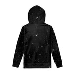 Black Space Print Pullover Hoodie